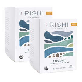 Rishi Tea Earl Grey Herbal Tea | Immune Support, USDA Certified Organic, Fair Trade Black Tea, Caffeinated, Citrus Flavors for Taste | 15 Sachet Bags, 1.75 oz (Pack of 2)