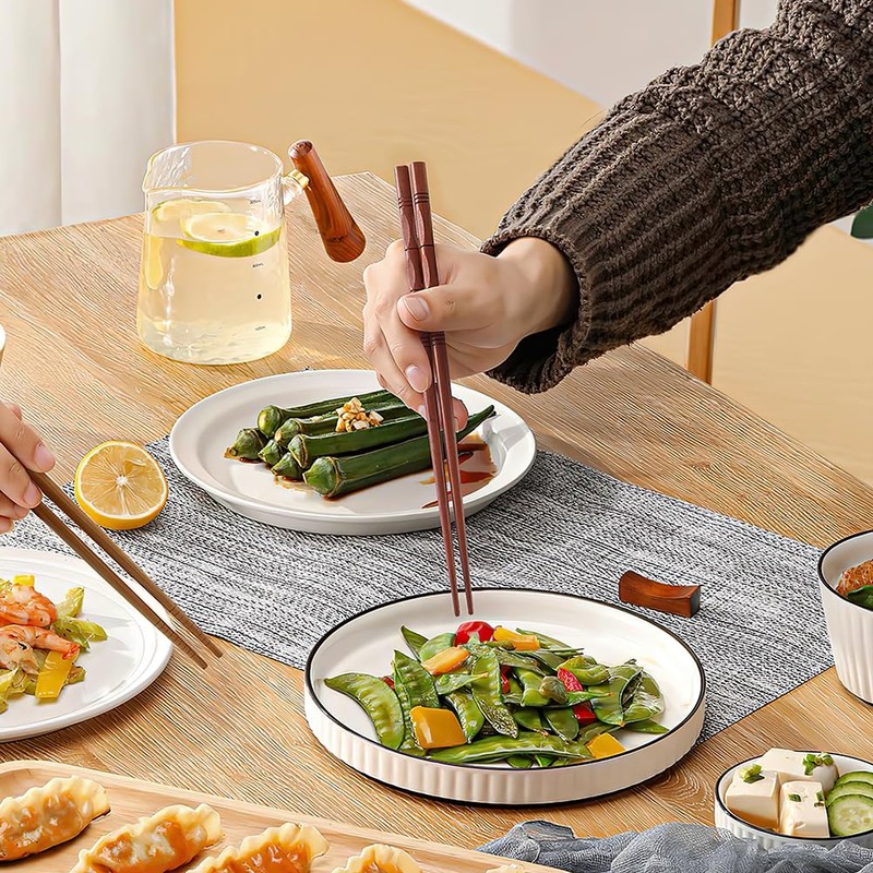 5 Pairs Natural Wooden Chopsticks Reusable Classic Japanese Style Chop
