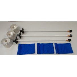 Deluxe Putting Green Accessory Kit - (3) PGA Plastic 4 Inch Cups & (3) Pin Markers with Blue Jr Flags