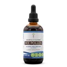 Secrets of the Tribe Bee Pollen Tincture Alcohol-Free Extract, Bee Pollen (Bee Pollen) Dried Pollen (4 FL OZ)