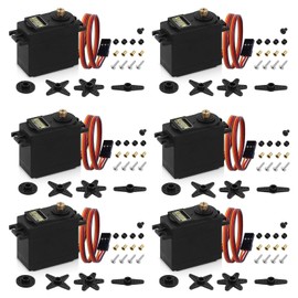KEAcvise 6-Pack Servo Motor MG995 Control Angle180 Metal Gear Servo 13KG Digital High Speed Torque Servo Motor for DIY Smart Robot Toys RC Toy Car Model Helicopter RC Boat