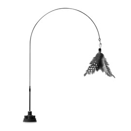 Cat Stick Toy,Feather Stick With Bell | Indestructible Pet Supplies Interactive Kitten Toy With Suction Cup For Play Boredom