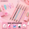 ZEOHBETY Nail Art Brushes, 5Pcs Nail Art Liner Brushes, Dotting