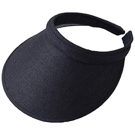 Women's Clip On Sun Visor Hat Wide Brim Summer Straw Hat Beach Sun Hat Travel Black