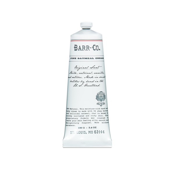 Barr-Co. Hand Cream Original Scent, Tranquil Milky Scent with Oat, Vanilla & Vetiver, Hand Cream for Dry & Cracked Hands, Shea Butter Cream, 3.4 fl oz