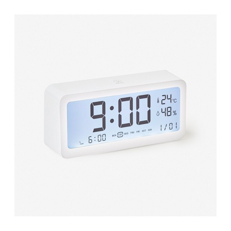JAJU [JAJU] Large LCD Desk Clock with Temperature and Humidity