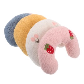 ORFOFE 4pcs U Shaped Cat Neck Pillows Scratch Resistant Fabric Ergonomic Support for Comfortable Rest Calming Cushion for Indoor Cats and Small Dogs