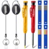 Hiboom Mechanical Carpenter Pencil with Retractable Holder, Deep Hole Construction