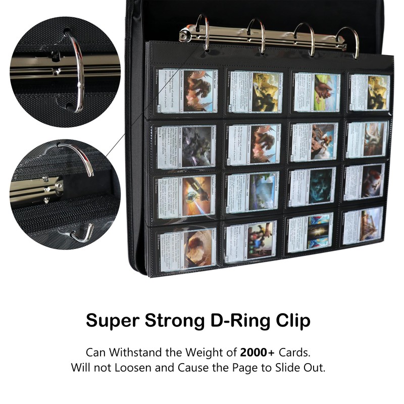 Rayvol 2000 Trading Card Binder, 16 Pocket D-Ring Card Binder