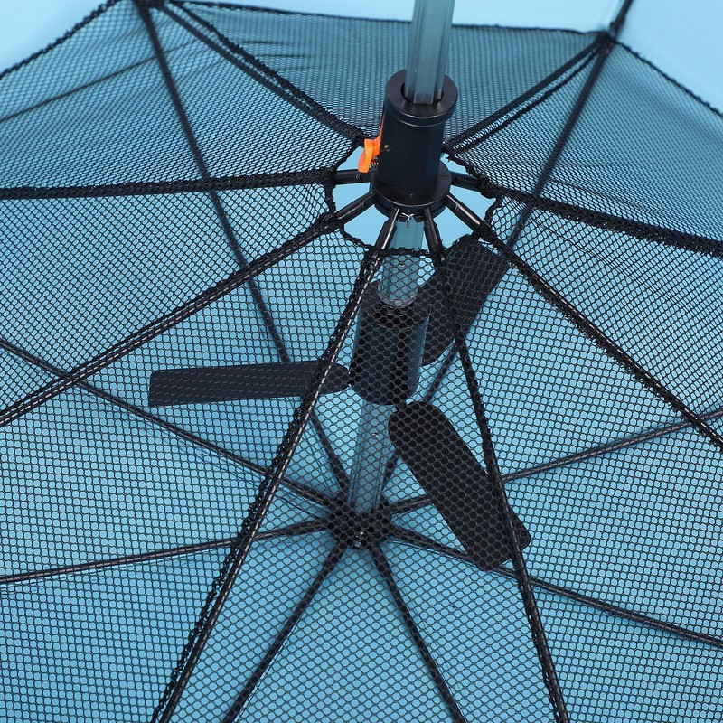 Cooling Fan Umbrella UV Guard Sun Blocking 2600mAh USB Rechargeable