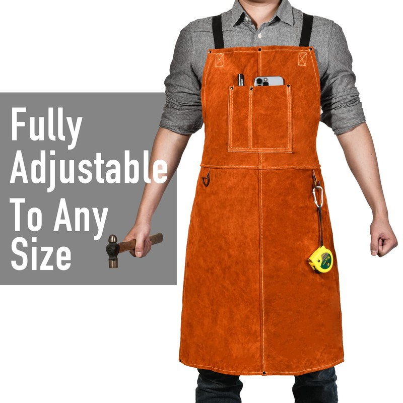 Leather Welding Work Apron - Heat Resistant & Flame Resistant
