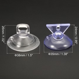 MECCANIXITY Bulb Changers, 35mm 38mm Dia. PVC Suction Cup Light Lamp Replacing Tools for GU10 MR16 Bulbs, 2 Size Clear, Pack of 6