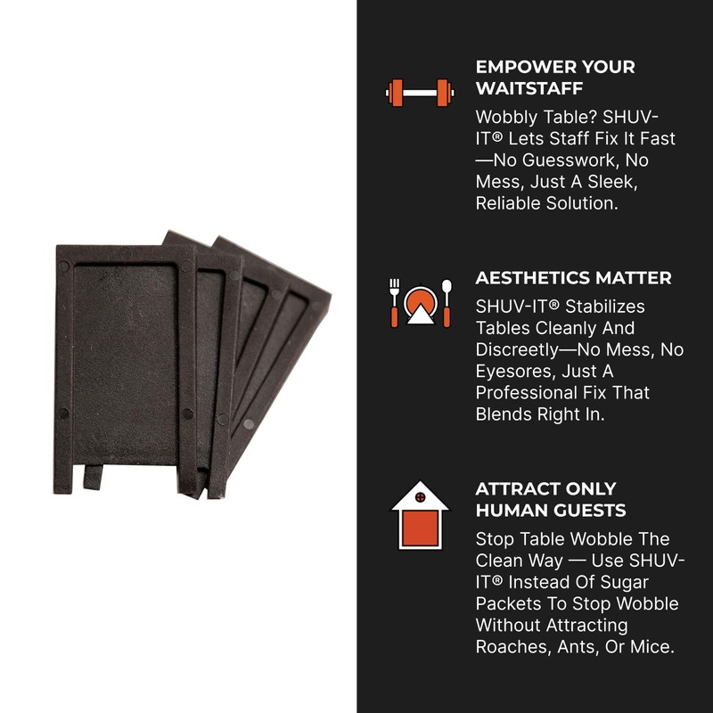 Shuv-It Flexible Plastic Shims (Black 25 Pack) - Leveling Shims