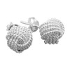 Designer Inspired Sterling Silver Rope Knot Stud Earrings