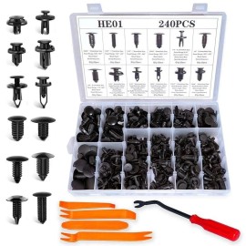 OKYEO 240PCS Bumper Retainer Clips Car Plastic Rivets Fasteners Push Retainer Kit Most