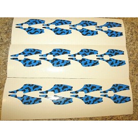 The Fishing Lure Tape Company TIGER STRIPE LARGE BLADE BAIT 12 PAIR FISHING LURE TAPE DIE CUT 9 COLOR DESIGNS - FL BLUE