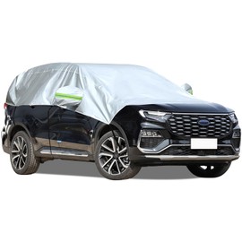 Hrozny Car Windshield Cover for Ice and Snow, SUV Half Car Cover Top with Reflective Straps, Winter Car Snow Cover Universal Fit for Most Cars (SUV)