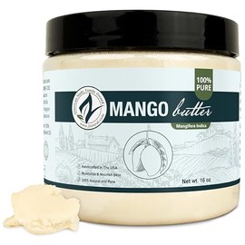 Zatural Pure Organic Mango Butter Food Grade & Cosmetic Grade, Organic, Pure, Clean, Naked, (16 Ounce)