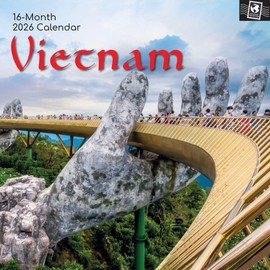 Gifted Stationery Co, Vietnam 2026 Wall Calendar, 12'' X 12'', 16-Month Calendar with Stapled Binding