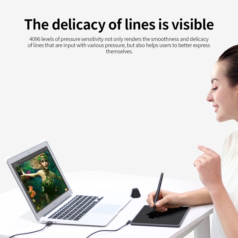 Huion H430P Graphics Tablet Drawing Tablet with 4096 Levels Pressure