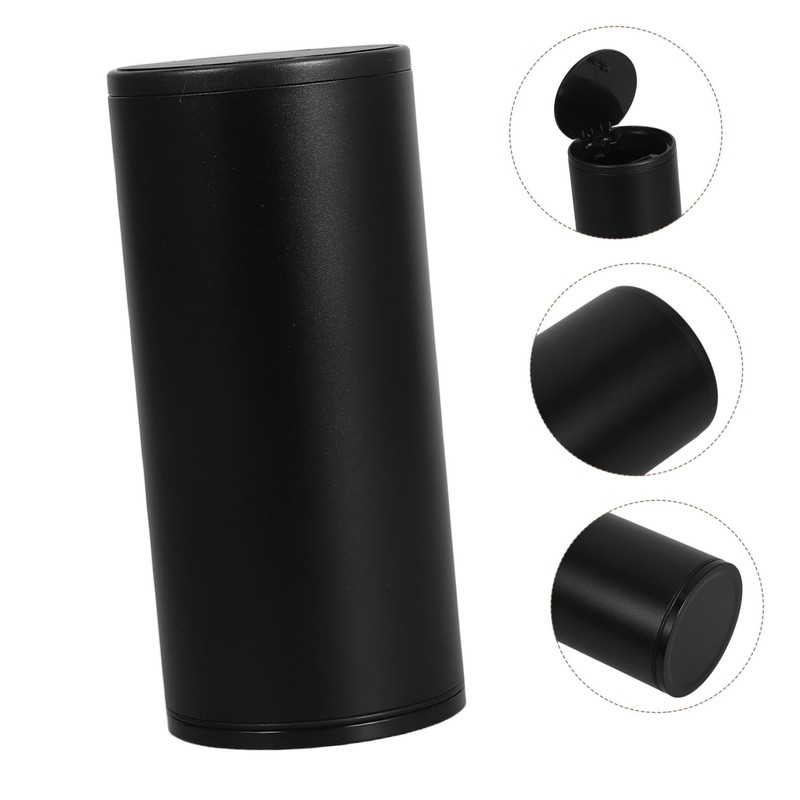 Ciieeo Leak Black Garbage Bin with Tissue Holder for Vehicle