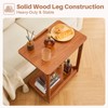 C Shaped Wood Side Table - Small Wooden End Table