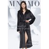 Mnemo Women's Long Bathrobe with Hood, Women's Terry Towelling Bathrobe,