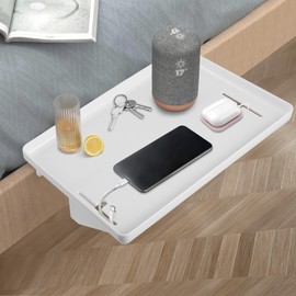 Bed Shelf for Hanging, Bedside Table for Hanging on the Bed (Load Capacity: 15.9 kg), ABS White Shelf for Bunk Bed, Bedside Table for Hanging, Shelf for Student Dorm Room, 32 x 23 x 5 cm