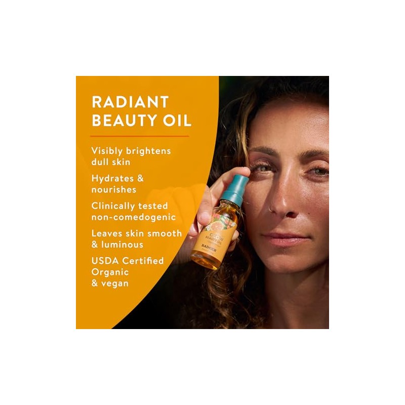 Badger Seabuckthorn Face Oil 1oz- Certified Organic