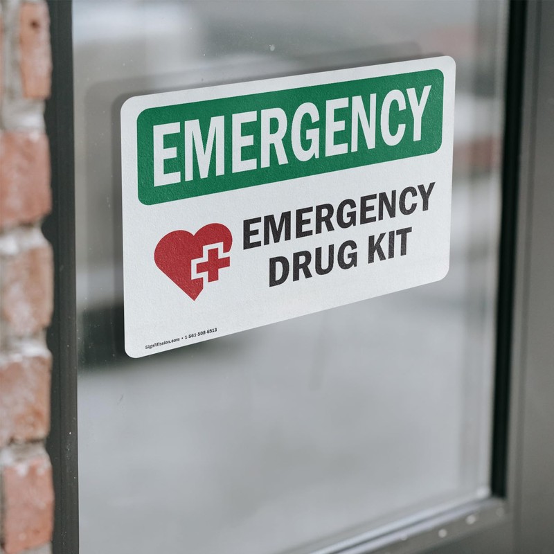 (2 Pack) Drug Kit With Symbol OSHA Emergency Sign 7