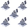 LITECRAFT Recessed Downlights Square Fixed IP65 Spotlights - (Polished Chrome,