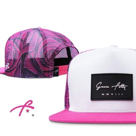Grace Folly Trucker Hat for Men & Women. Snapback Mesh Caps (One Size, Rose- Pink)