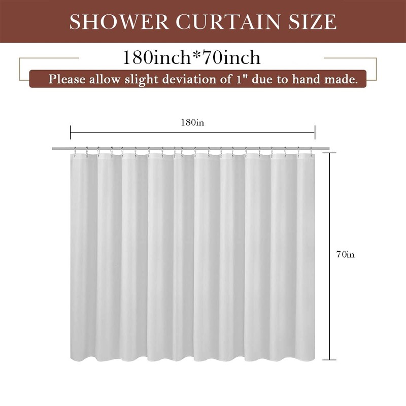 zokyer Clawfoot Tub Shower Curtain Wrap Around Round 180x70 Inch