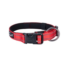 EXCELLENT ELITE SPANKER Reflective Dog Collar with Safety Clasp, Adjustable Nylon Dog Collar for Small, Medium and Large Dogs (M, Red)