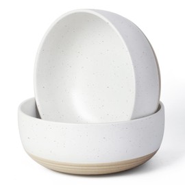 WILDMOS Serving Bowls,8 Inch 60 Oz Large White Ceramic Salad Bowl Set of 2,Porcelain Salad Bowls for Kitchen,Microwave and Dishwasher Safe,