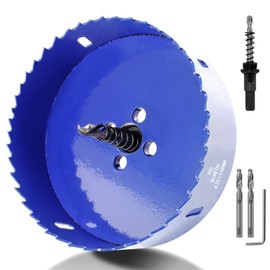 Luomorgo 110mm/4.33 inch Hole Saw, 1 1/4 inch Cutting Depth HSS Bi-Metal Hole Cutter for Wood Cornhole Boards Plastic Drywall & Metal Sheet