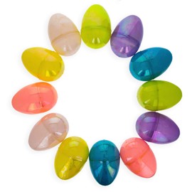 Rainbow Delight: Set of 12 Colorful Plastic Easter Eggs 3.05 Inches