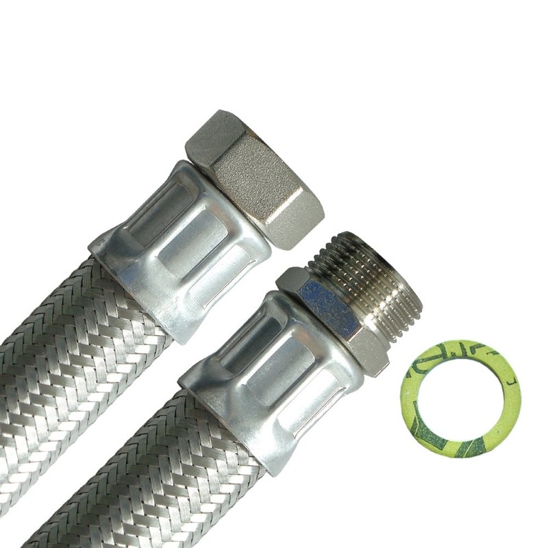 Reinforced hose 1 inch nut x 1 inch male thread