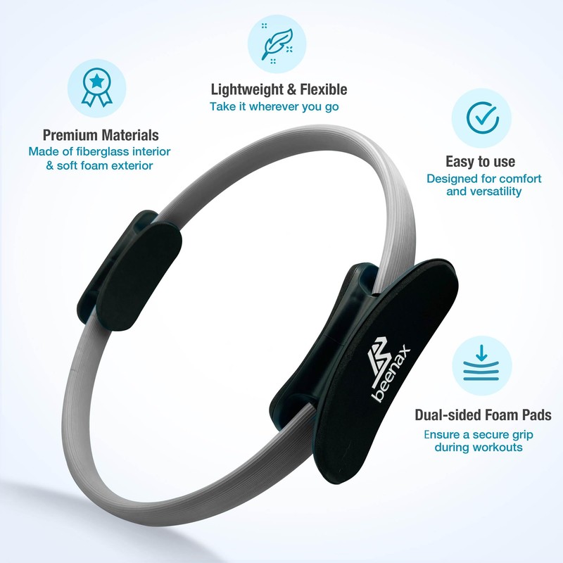 Beenax Pilates Ring - Double Handle Exercise Circle, Fitness Magic