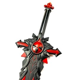 Unbranded 40" Fantasy Foam Sword Wolf Gravestone, Black & Red Genshin Impact