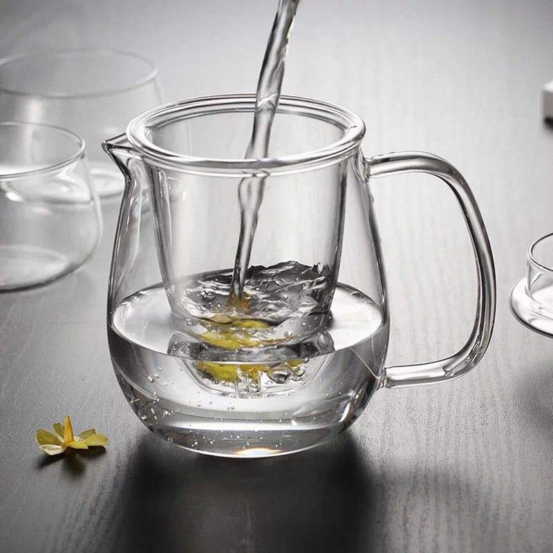 IwaiLoft IL-G1968 Handmade Heat Resistant Glass Tea Pot with Tea