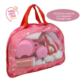 The New York Doll Collection Baby Doll Feeding & Caring Accessory Set in Zippered Carrying Case