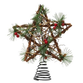 HERZONE Christmas Tree Topper in Star Shape, Star for Christmas Tree Topper, Christmas Tree Decoration, Plastic Christmas Tree Decoration (A)