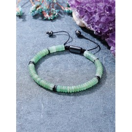 JSDDE Healing Crystals Bracelet Adjustable Natural Green Aventurine Crystal Stone Bracelets for Men and Women