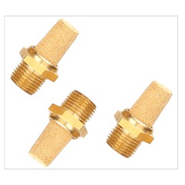 Pneumatic Silencer Made of Sintered Bronze 1/4 Inch Set of 3 Industrial Quality