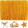 Iooleem 200pcs Golden Glitter Pipe Cleaners, Glitter Chenille Stems, Pipe