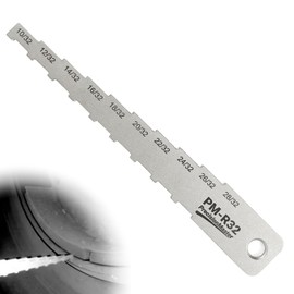 DCOMA Brake Pad Measuring Tool – 32nds Brake Pad Thickness Gauge, 2-in-1 Technician Gauge for Brake Lining & Drum Wear, Stainless Steel Pocket Tech Gauge for Cars, Trucks, SUVs, (10/32-28/32)