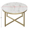 Coffee Table with Faux Marble Top - Modern Round Accent