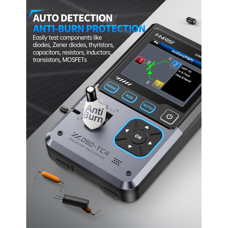 FNIRSI DSO-TC4 Handheld Oscilloscope, 10MHz Bandwidth 48MSa/s Sampling Rate Digital