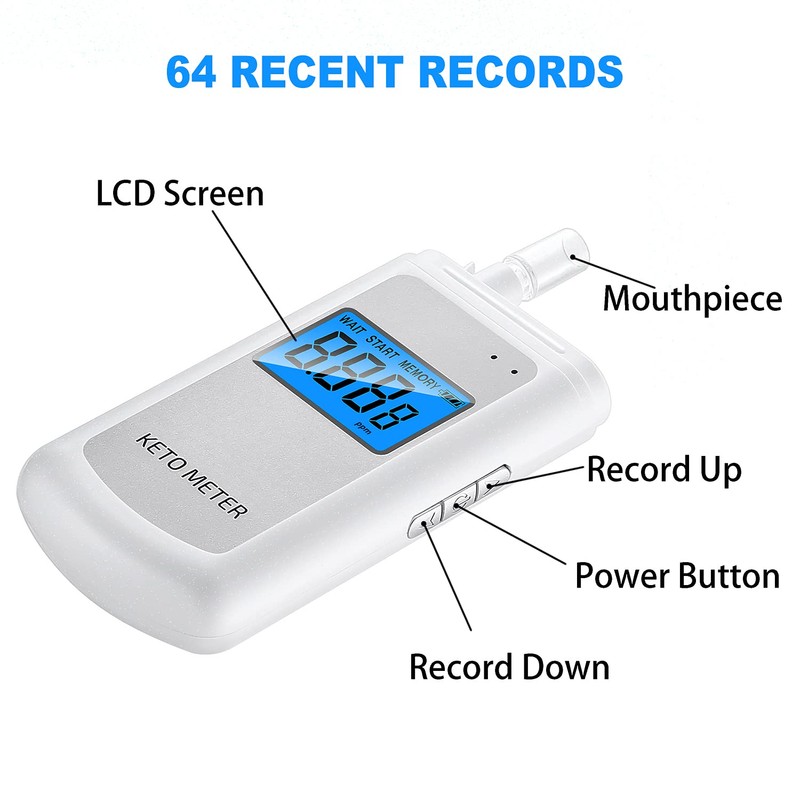 Ketone Breath Analyzer Professional Rechargeablel Ketone Breath Meter Portable Digita